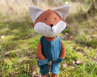 Forest Fox Sewing Pattern – Linen & Cotton Plush Toy PDF, Make your own Stuffed Animal