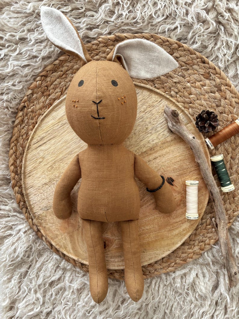 Linen Bunny Sewing Pattern, DIY Cloth Doll With Dress (PDF Pattern) - Etsy