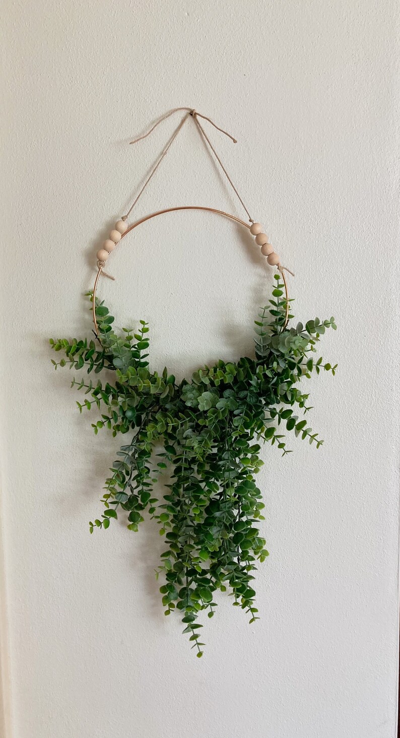 Eucalyptus Greenery Hoop Wall Hanging Boho Decor Minimalist Etsy