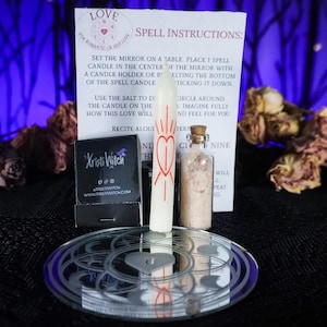 Love Spell Kit for Magick Witchcraft Handmade Beeswax Spell Chime Candles for gifts rituals spellwork witches pagans home decor altar
