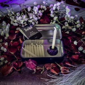 Mini Spell Candle Tin Kit for gifts, witches, pagans, rituals, spellwork, & home decor, travel witchcraft, mindful moment meditation candles