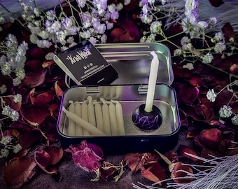 Mini Spell Candle Tin Kit with Beeswax Candles