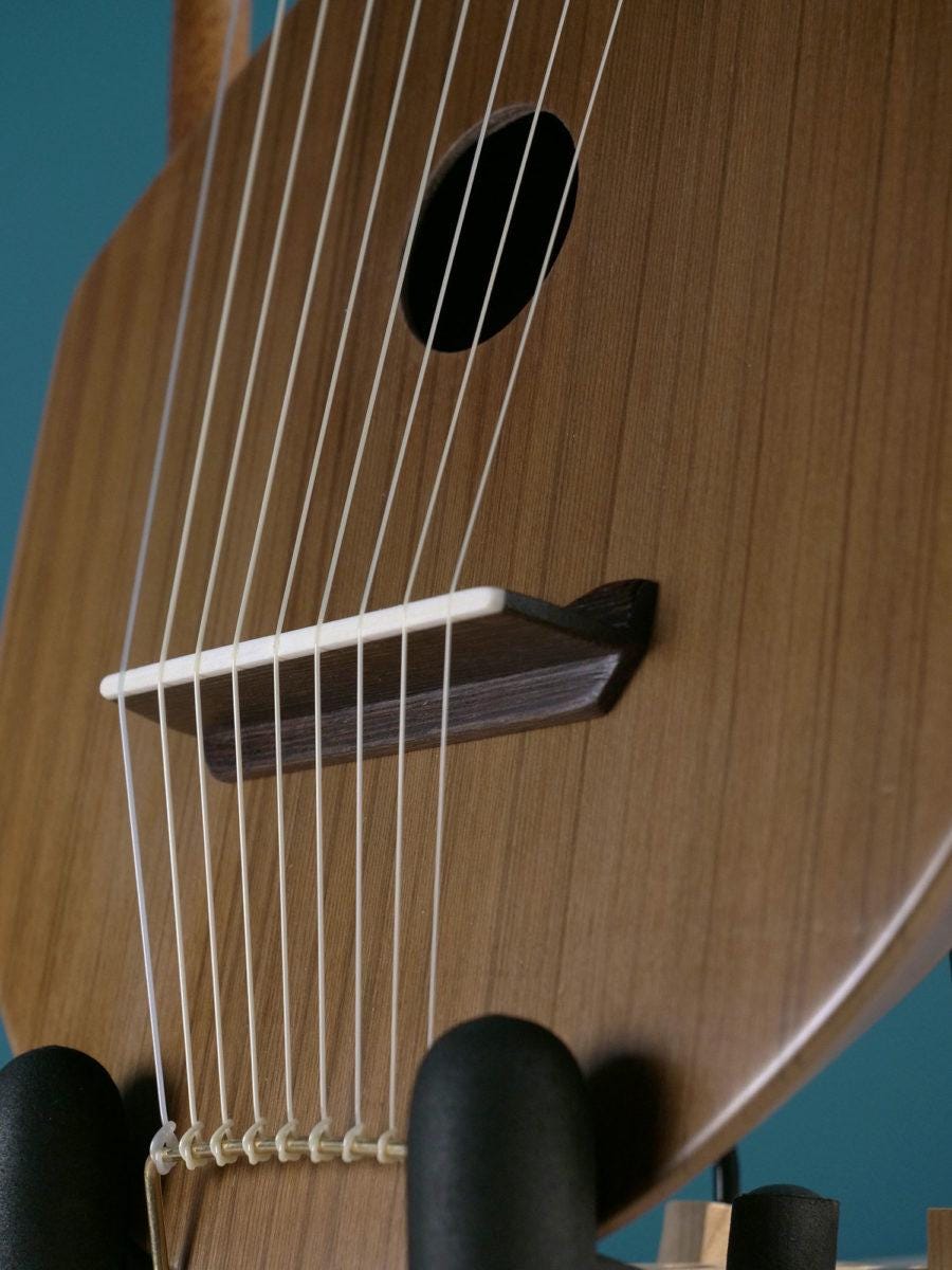Handcrafted 9-string Traveller's Lyre: Ancient Greek Musical