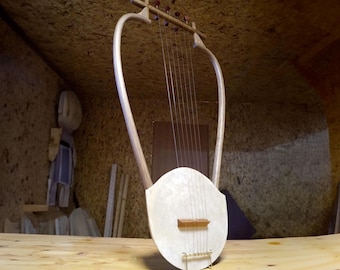 Handcrafted Barbiton Lyre: Ancient Greek Musical Instrument