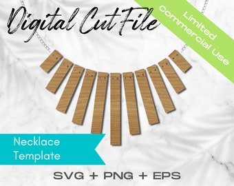 Laser Cut Necklace File, Glowforge Necklace File, Leather Necklace svg, Wood Wooden Necklace svg, Modern Geometric Necklace svg, Abstract