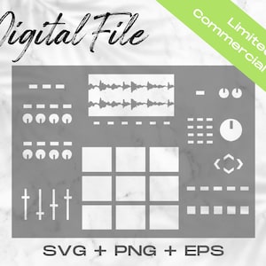 MPC Svg, Music Production Center Svg, DJ Cut Datei, Mpc Cricut Datei, kommerzielle Nutzung Svg Png Eps, Record Player Clip Art, DJ Clipart