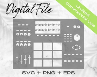 MPC Svg, Music Production Center Svg, DJ Cut File, Mpc Cricut File, Commercial Use Svg Png Eps, Record Player Clip Art, DJ Clipart
