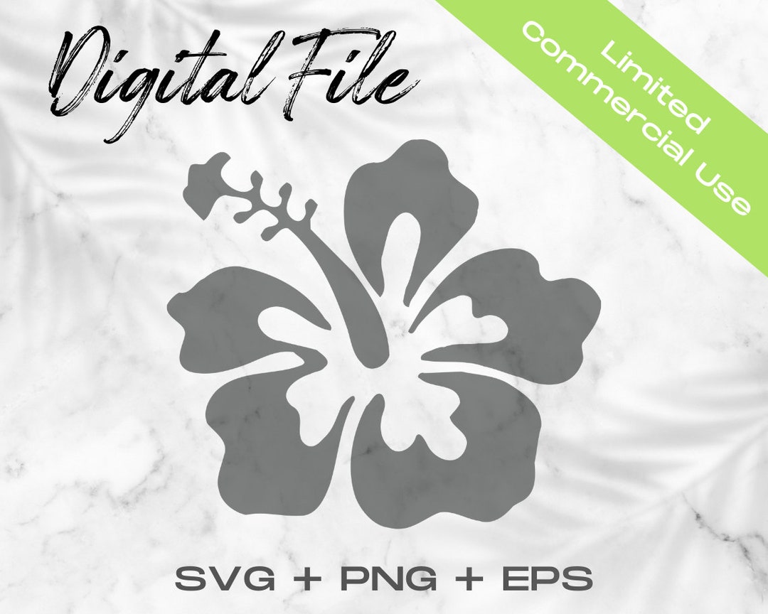 Hibiscus SVG, Flower SVG, Floral Clipart, Flower Silhouette Cut File ...