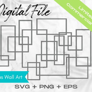 Arte abstracto SVG, Clipart abstracto, Archivo de corte geométrico, Archivo de corte geométrico, Uso comercial Svg Png Eps, Arte de pared geométrico abstracto