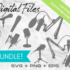 Mikrofon-Svg, Vintage Mikrofon-Svg, DJ Mic geschnitten Datei, Retro Mikrofon Cricut Datei, kommerzielle Nutzung SVG Png Eps, Podcast Mikrofon