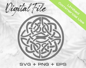 Celtic Knot SVG, Celtic Clipart, Circle Celtic Knot Silhouette Cut File, Celtic Cricut File, Commercial Use Svg Png Eps, Celtic Clip Art