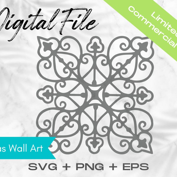 Wrought Iron Wall Art SVG, Wall Decor Clipart, Wall Decor Cut File, Wrought Iron Cricut File, Commercial Use Svg Png Eps, Wall Decor Svg