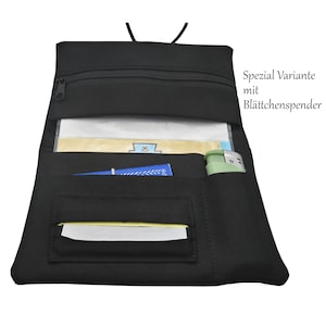Tabaktasche Tabakbeutel Drehertasche *Black* mit 3 Fächer oder Blättchenspender, Personalisiert mit Namen bestickt
