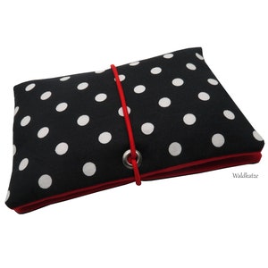 Borsa per tabacco, borsa per tabacco, borsa con ruote *Rockabilly Black* con 3 scomparti o dispenser per cartine Personalizzata ricamata con nome