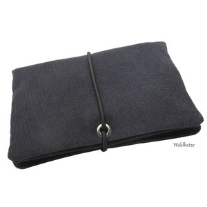 Blague à tabac, blague à tabac, sac à rouler *Gris foncé* avec 3 compartiments ou distributeur de papier à rouler Personnalisable avec nom brodé.