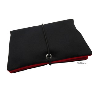 Tabakszakje, tabakszakje, roltasje *Zwart/Rood* met 3 compartimenten of vloeidispenser. Kan gepersonaliseerd worden met geborduurde naam