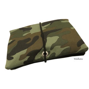 Tabaktasche Tabakbeutel Drehertasche *Camouflage* mit 3 Fächer oder Blättchenspender Personalisierbar mit Namen bestickt