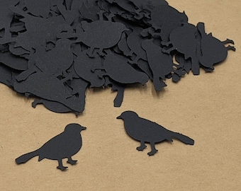 Black Bird confetti, bird confetti, fall scrapbook embellishments, Halloween decorations, crow confetti, raven, party decorations, witchy