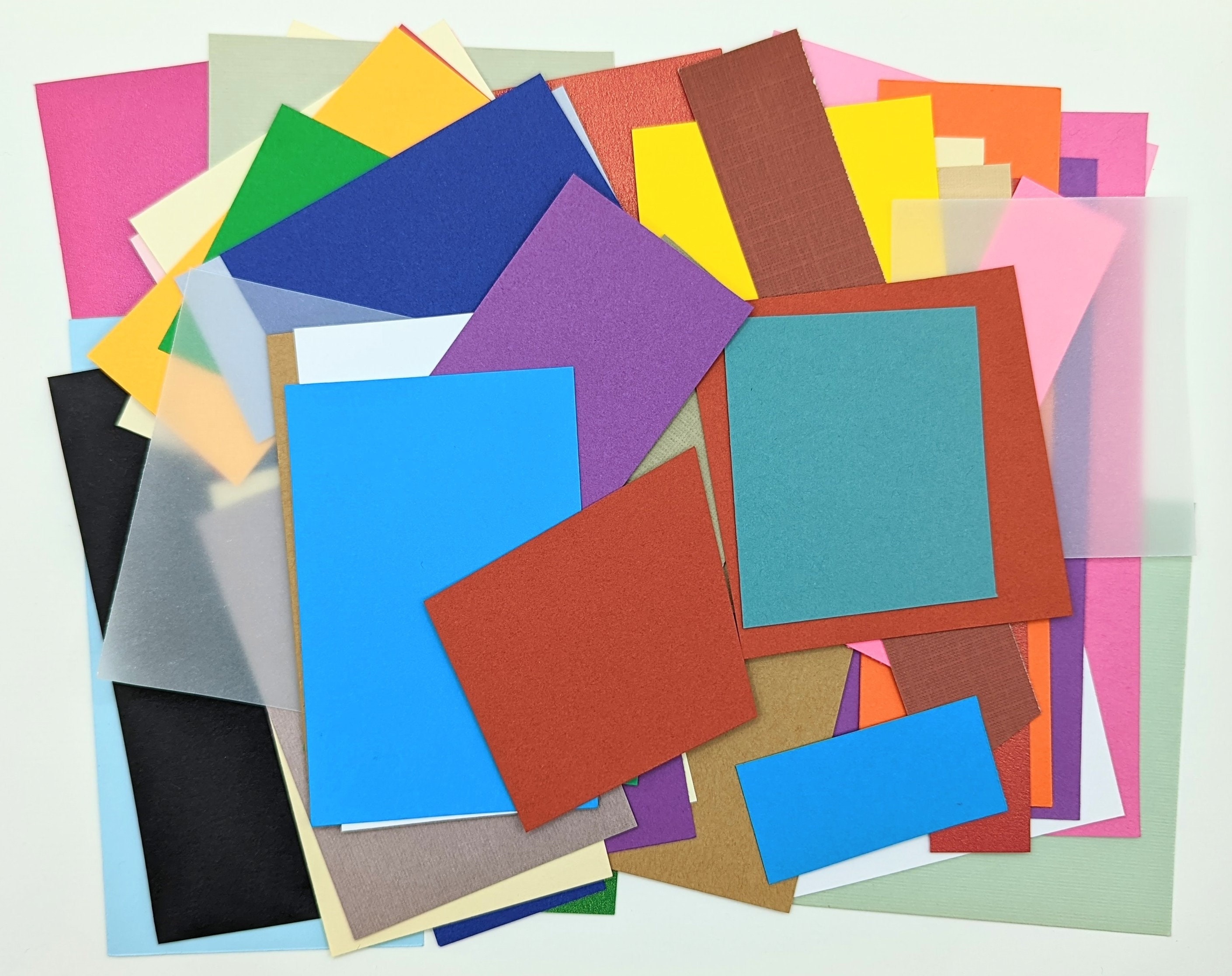 80 ASSORT'D PCS SCRAP PACK PAPER - 5 X 8 SCRAP PACK OF MULTI-COLORED  PAPERS