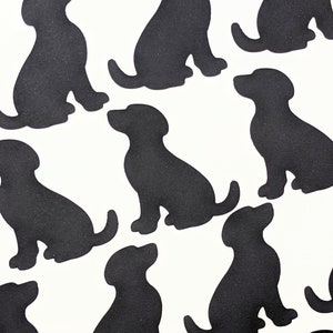 Découpes chien, confettis chien, papiers découpés, labrador noir, mini-cartes de correspondance, album de coupures pour animaux de compagnie, nouvelle carte pour animaux de compagnie, décorations de fête d'anniversaire animaux