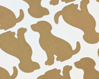 Dog die cuts, dog confetti, paper cut outs, retriever, pet journal,  kraft paper notecards, dog theme birthday party, dog party decorations