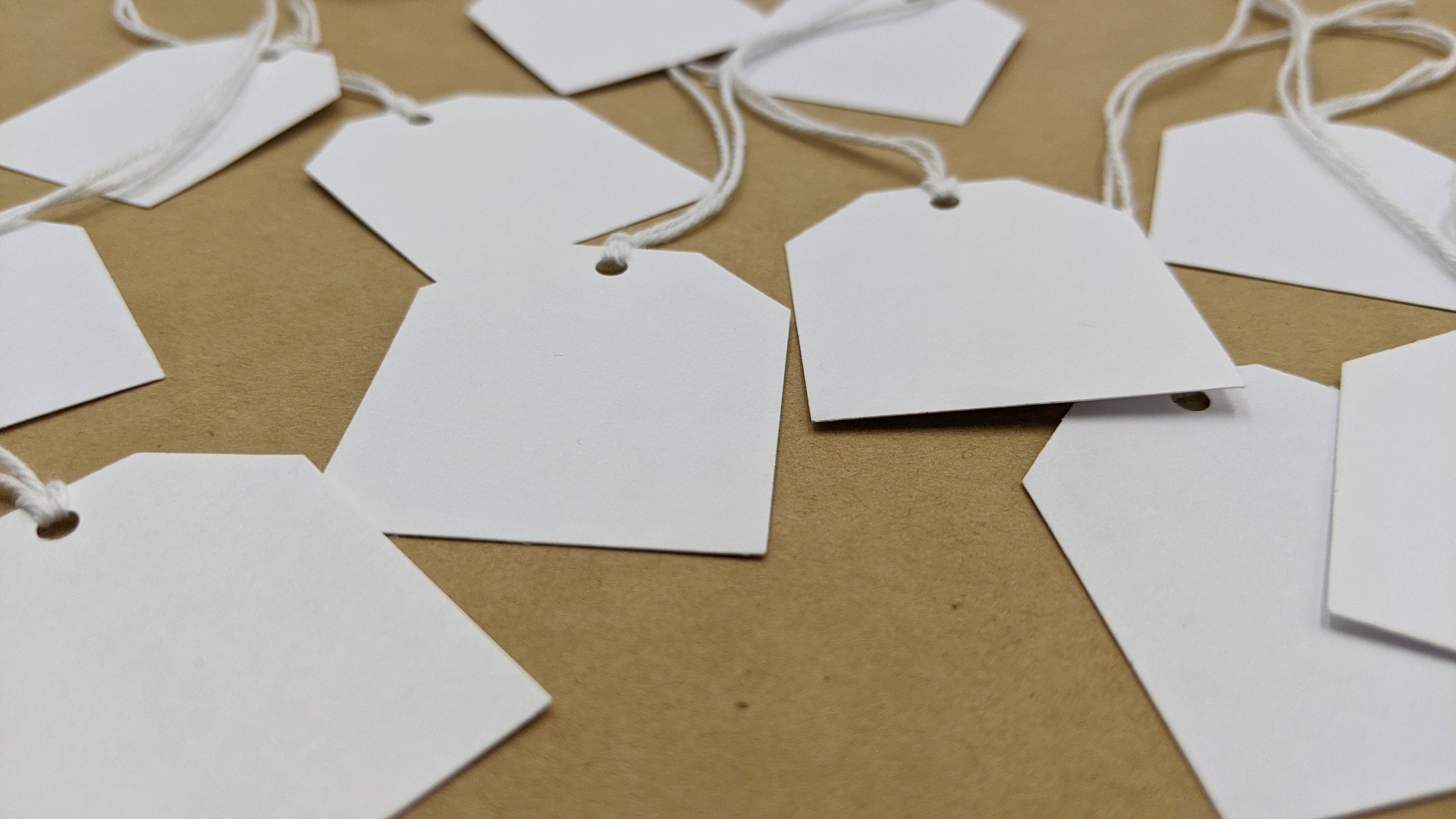 Blank White Gift Tags CHOOSE YOUR STRING Labels Hang Tag Etsy