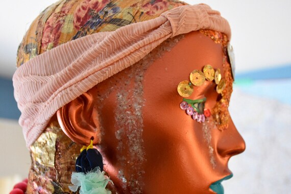 1980s Pastel Cinched Headwrap || 80s Headband || P