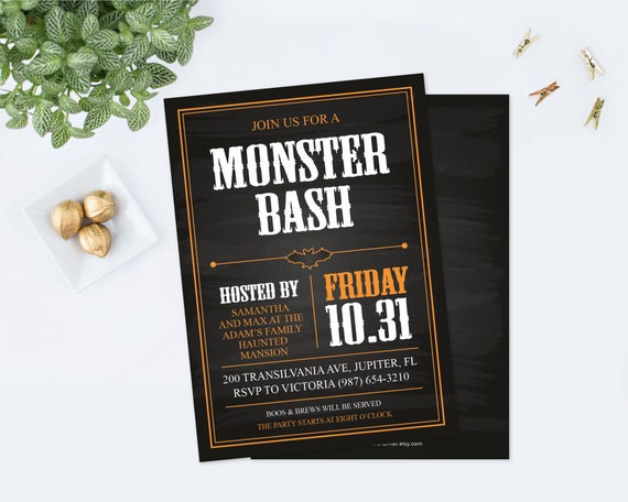 Downloadable Halloween Invite, Halloween Birthday, Halloween Invitation, Halloween Party, Halloween Supplies, Instant Download Printables Il_570xn