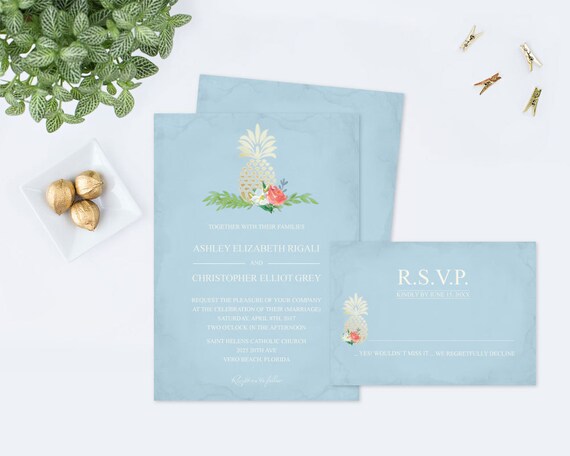 downloadable pineapple wedding invitation pdf invitation template wedding card pdf