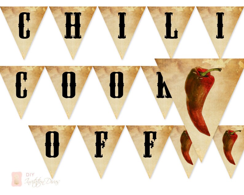 Chili Cook off Banner Printable PDF Party Decor Instant | Etsy