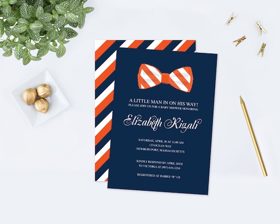 Printable Boy Birthday Invitation Card |Our Little Man| Bow Tie Design OLM-145 Gray Blue Green| Customize DIY No