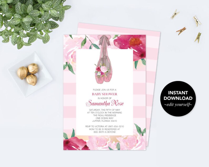 Baby Shower Girl Invitation Template Baby Shower Invitation Etsy Baby Shower Girl Invitation Template Baby Shower Invitation Etsy
