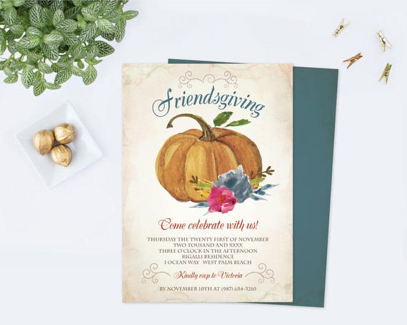 Friends Friendsgiving Invitation Thanksgiving Turkey Day Party Invite Friends TV Show Theme Printable Editable Template Download Corjl #084D