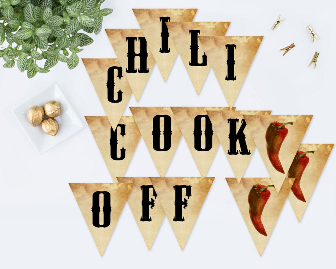 Chili Cook off Banner Printable PDF Party Decor Instant | Etsy