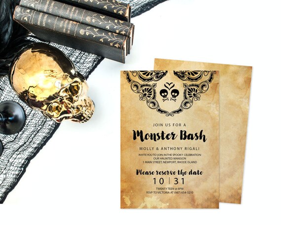 Edit Now Halloween Invitation, Halloween Birthday, Halloween Invitation, Halloween Party, Halloween Supplies, Instant Download Printables Il_570xn