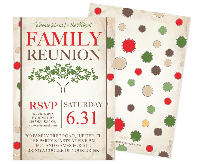 Printable Family Reunion Invitation Editable PDF Template Etsy