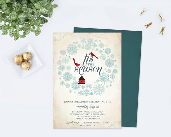 Instant Download DECEMBER PARTY INVITATION Template, pdf, Best Selling Christmas Invite, Downloadable, Rehearsal Dinner, Brunch Invitation Il_570xn