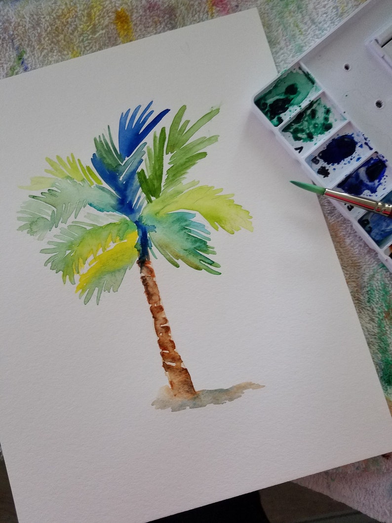 Thank You Template Card Downloadable DIY Instant Download Custom Watercolor Palm Tree Cards Wedding Thank Yous Printable Thank You Note