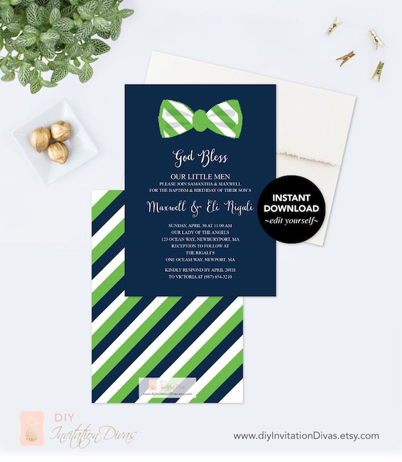 wallpapers Baptism And Birthday Invitation Template 1st birthday invitation bow tie boy