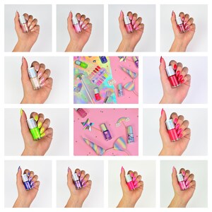 12pcs nail polish set Maga Inna Bajka 2 Collection glitter shimmer unicorn rainbow holographic indie shiny image 3