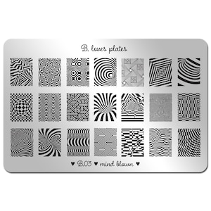B.03 - nail art stamping plate illusion nails - mind blown