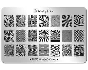 B.03 - uñas estampación placa de la ilusión uñas - mente soplado