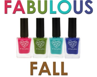 4pcs set - stamping polish for nail art stamping plates cream finish gold pink copper - Fabulous Fall Collection