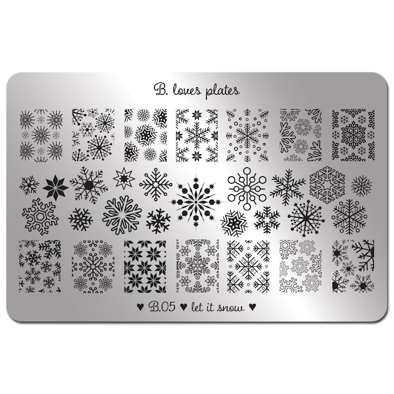 Let It Snow/Xmas Spirit Nail Stamping Plate