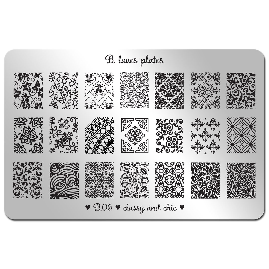 Plaque à Estamper Betina B06 Pour Nail Art - Outil De Manucure Métal Neuf