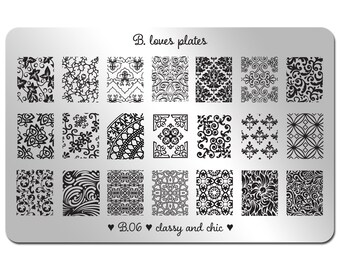 B.06 - nail art stamping plate ornaments design nails - classy and chic
