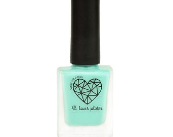 BLP36 - stamping polish for stamping nail art stamping plates pastel mint green flower leaves summer spring - B. a Mint