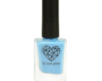 BLP37 - stamping polish for stamping nail art stamping plates pastel baby blue light summer spring - B. a Forget-me-not
