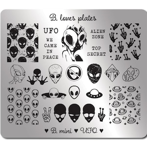 B.mini - nail art stamping plate alien space - UFO