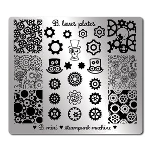 B.mini - nail art stamping plate gear - steampunk machine